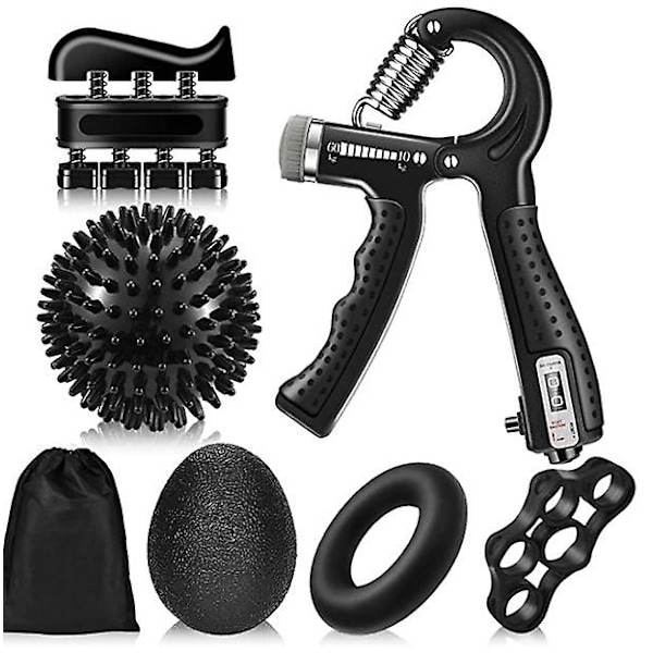 Handgreppsförstärkare, Räknare Underarms Träning Kit (6-pack), Justerbar Handgreppsförstärkare, Greppring, Fingersträckare, Fingerövning