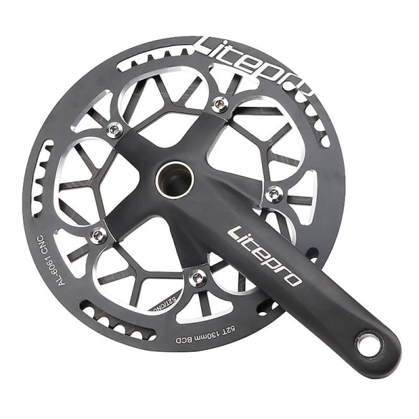 Vikbar cykelkedjehjulsskydd 52T Cykelkedjehjulsskydd CNC 130BCD Skyddsplatta Vevarm Kedjehjulsskydd Svart