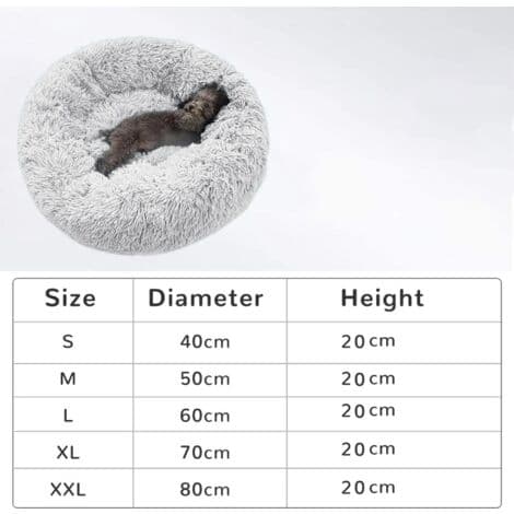 Katteseng, blød, fluffy, vaskbar pude til hunde katte (sort, 40 cm), Sunny