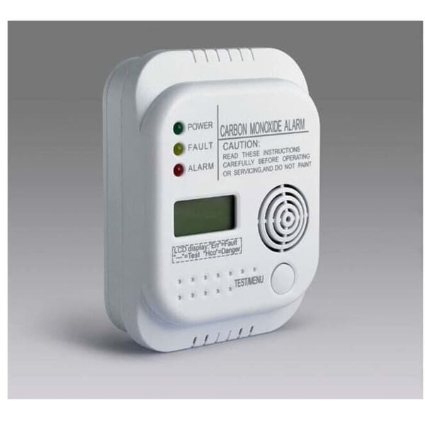 Fristående kolmonoxiddetektor – Batteridriven – Temperaturdisplay – Hörbart larm > 85 dB