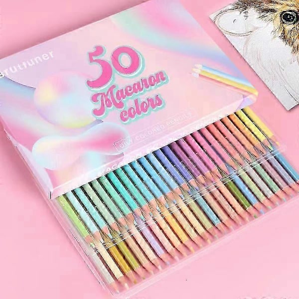 Macaron 50 Väriä Värillinen Lyijykynä Ammattimainen Pastellipiirustuslyijykynät Värikynät Taidetarvikkeet Taiteilijalle