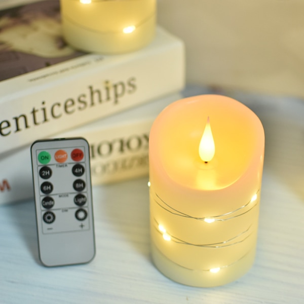 LED Candles with Flickering Flame & Remote Control, 3-pack