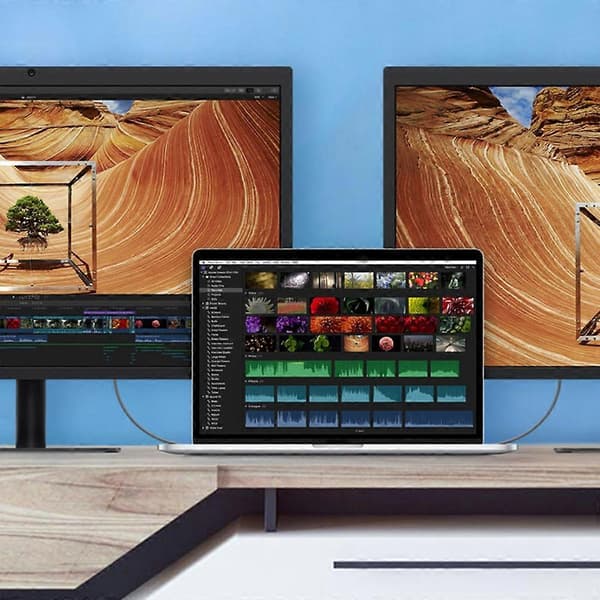 Typ A 2m för MacBook Pro Typ till Typ Thunderbolt 3/4 USB4 Gen3 8K/60Hz PD 100W Snabbladdning