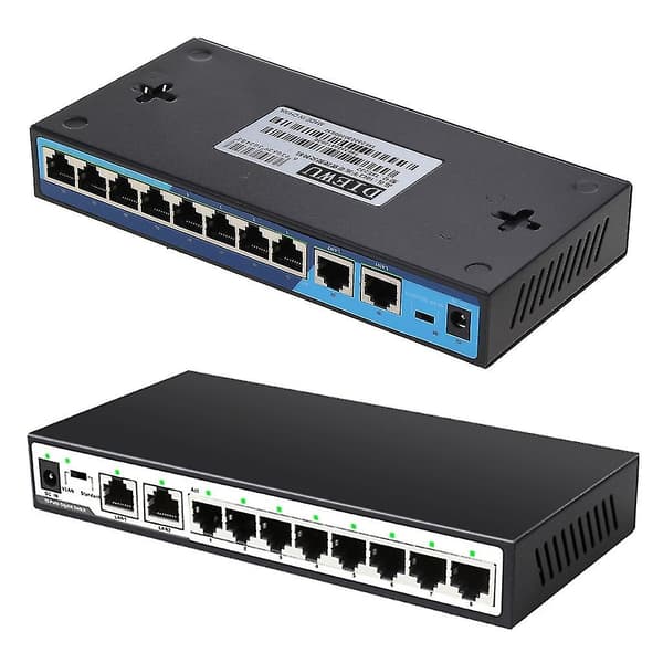 Gigabit- Poe Switch 10 Port Ethernet Switch 120w 8 Port 1000mbps + 2 Uplinks