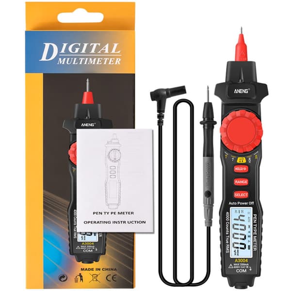 Gistuch A3004 Sort TRMS Pen Multimeter (Batteri Ikke Inkluderet)