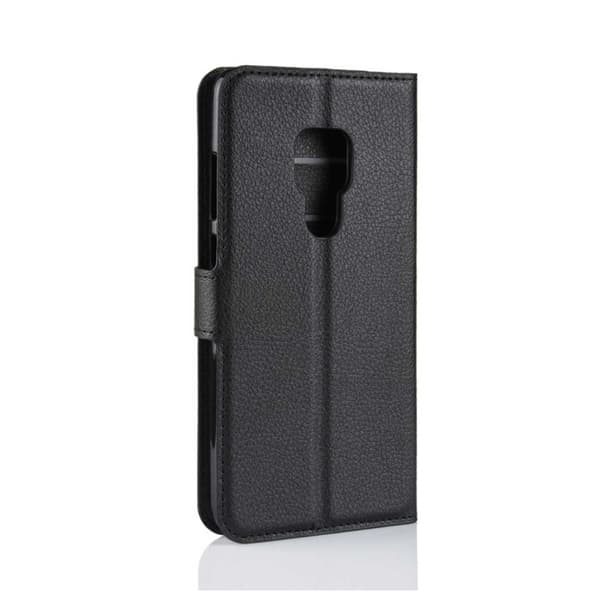 Huawei P20 Pung Etui Sort Læder Etui