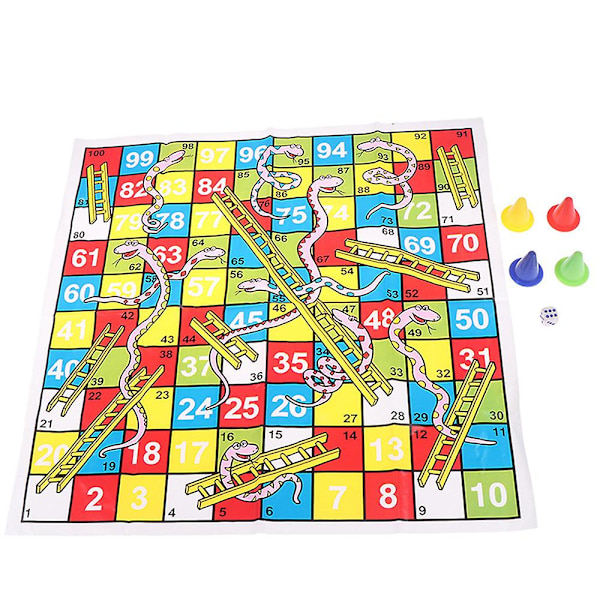 Snakes And Ladders Fällbart Brädspel Set, Familjespel Leksaker För Barn