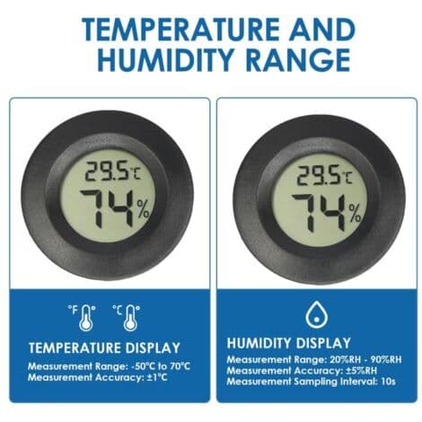 Termometer Hygrometer Mini Digital LCD Temperatur Fugtighed Bærbar Termo Indikator, 3 Stykker Mini Cirkel LCD Digital Termometer Hygrometer, til