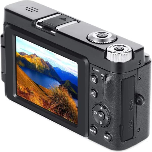 4K Digital Camera with 48MP, 3\" Rotatable Screen & Smart Shooting Functions Black, compatible with Huawei