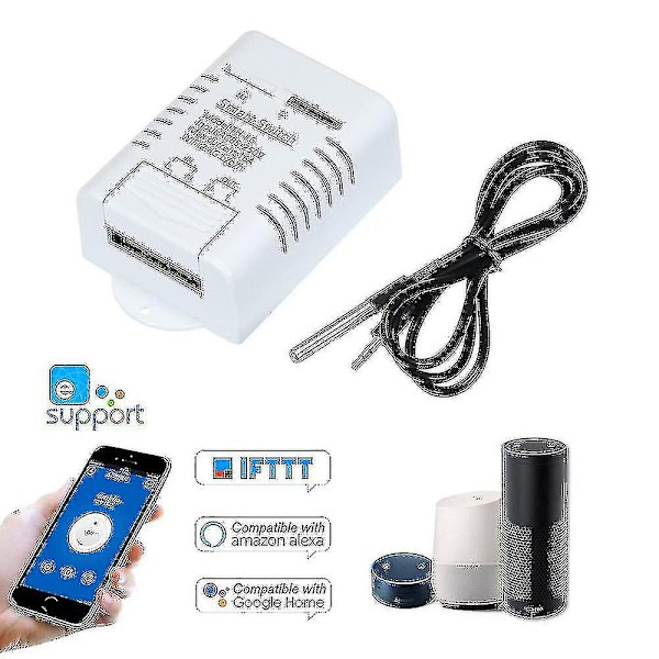 Th-16 Smart Wifi Switch Kompatibel med Sonoff & Ewelink 16a/3500w Overvågning Temperatur Trådløs