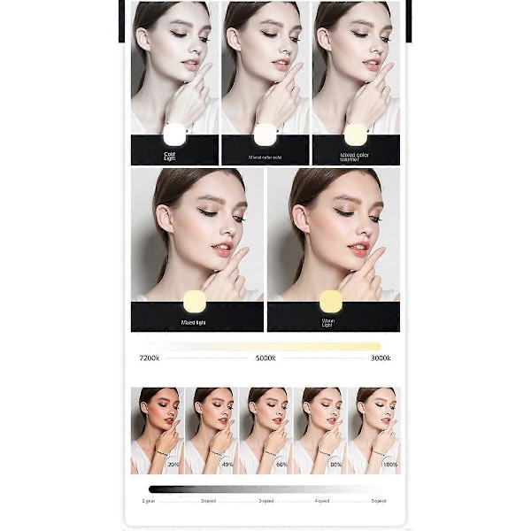 F-610 Brakett Fyllys 3000-7200K LED Live Selfie Lys Datamaskin Fyllys Videokonferanse Fyll