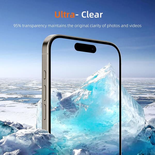 2-pack Screen Protector compatible with iPhone 16 - Mounting Frame