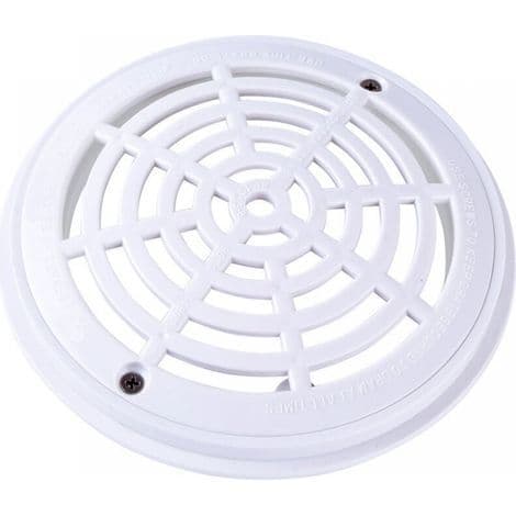 Rund bunddrænrist til swimmingpool - Diameter 18 x 20,3 cm - Hvid