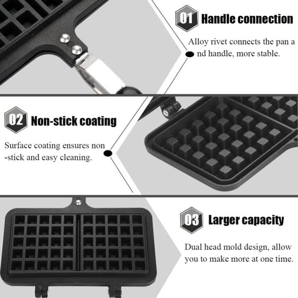 Non-Stick Double Head Waffle Maker for Household Kitchen