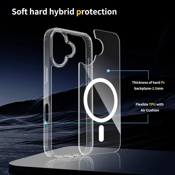 iPhone 17 Magnetic Phone Case Magsafe Compatible Transparent