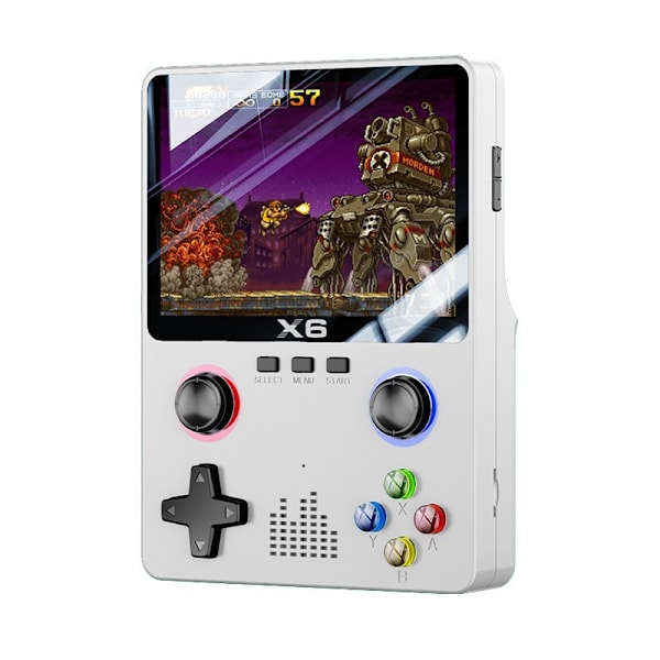 X6 3.5 Tommers IPS Skjerm Håndholdt Spillkonsoll Dobbel Joystick 11 Emulator GBA/PS1 Videospillkonsoll