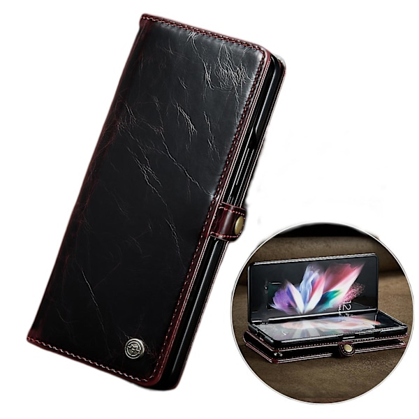 För Samsung Galaxy Z Fold 3 Plånbok Mjukt PU Läderfodral