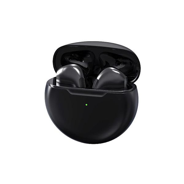 Svarta Pro 6 Trådlösa Bluetooth-hörlurar Tws Öronproppar med Laddningsfodral Vattentäta Öronproppar