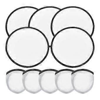 5 stk. Foldbare Flyvende Frisbee Vifter 25 cm Sublimationsvifter Polyester Sort Kant Foldbart Viftesæt med Taske til Sort