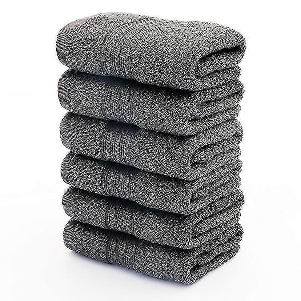 Mkk 6-pack Basic Handduksset, Färgbeständigt, 100% Bomull 500g/m - Mörkgrå Den Bättre