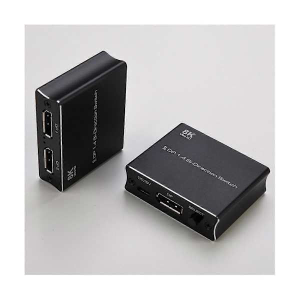 8K DP Switch DisplayPort 1.4 Bi-Direction Switch Konverter 2X1/1X2 Støtte 4K@120Hz 8K@30Hz for Mul