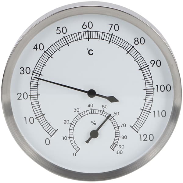 2-i-1 Rustfrit Stål Hammam Sauna Rum Termometer Hygrometer Indendørs Termo Hygrometer