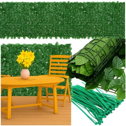 Artificial Hedge Privacy Screen Balcony 5 m x 0.5 m Green PP