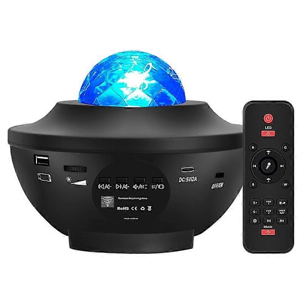 Stjernehimmel Projektor, Led Galaxy Projektor Planetarium Projektor Lampe, Galaxy Projektor Børnenatlampe med Stemme/Bluetooth Kontrol, Led Stjerne Pr