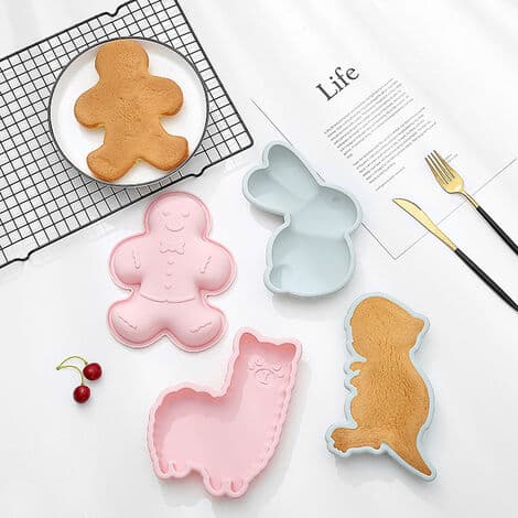 Kökstårtformar, godis- och chokladformar, silikonbakformar, 3D-födelsedagstårtformar (Blå pepparkaksgubbe)