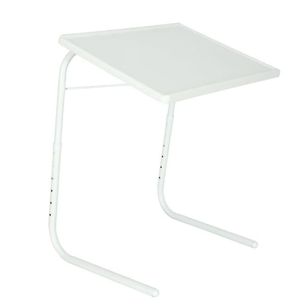 Foldable laptop table side table adjustable height/angle 52x40 cm white