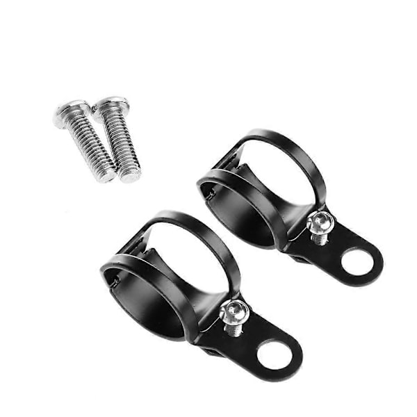 2 stk Sorte Gaffel Øre Klemme Motorcykel Blinklys Lys Montering Beslag Holder Nye