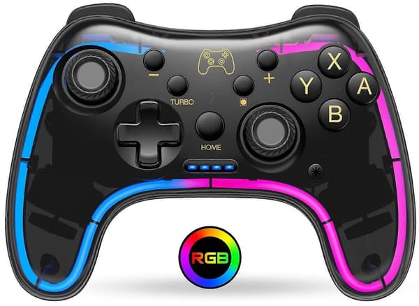 Switch Controller Kompatibel med Switch/Lite/OLED Controller, Switch Pro Controller Med RGB Åndende LED