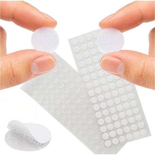Self-adhesive Velcro tape 18 mm white 500 pcs (250 hook/250 loop)