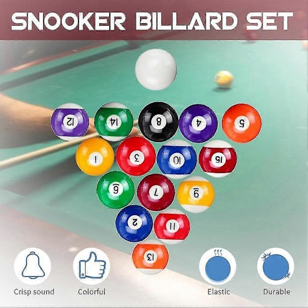 25mm Biljardi Lasten Biljardipöydän Pallosarja Pool-pallo Täydellinen Sarja