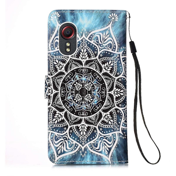 Kompatibelt med Samsung Galaxy X Cover 5 Fodral Läder Flip Plånboksfodral med Kortplats Hållare Ställ Mönster - Datura