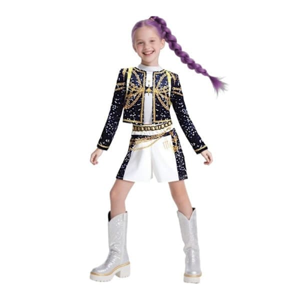 2025 Devil Hunter K-Pop Kostym | Halloweenkostym för kvinnor och barn rollspel 130 cm