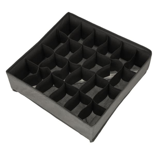 Underwear and Sock Drawer Organizer 4-pack Grey with Compartments