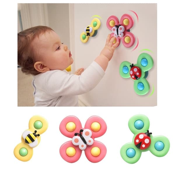 3-Pack Baby Fidget Spinners with Suction Cup – Fun and Developmental Toys