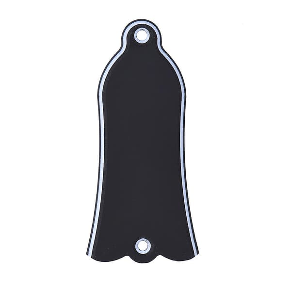 2 Håls Klockformad PVC Dragstångsskydd Scrollplatta för Gibson LP SG Flying V ES Gitarr Svart