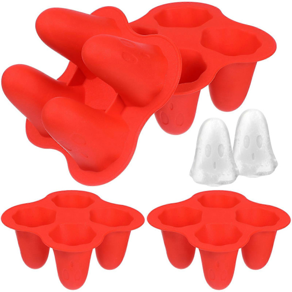 4-pack Halloween Spökisformar i Silikon för Isbitar - Isformar för Hemmet