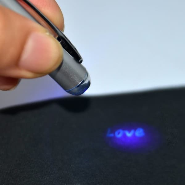 2x Invisible Ink Pen with UV Light Banknote Detector