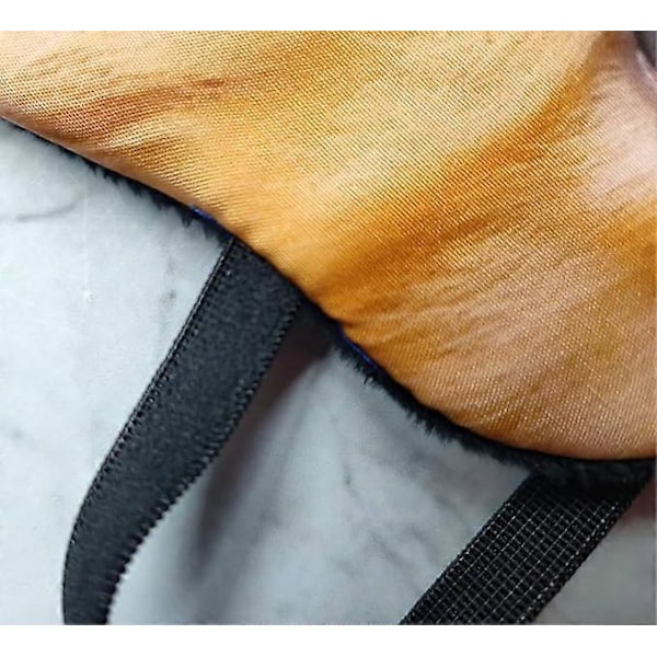 3D Söt Djur Rolig Sovmask, Mjuk Plysch Katt Ögonbindel Sovmask för Flygresor Yoga Kontor Tupplur Ögonskydd Ögonskugga 20*9cm Khaki