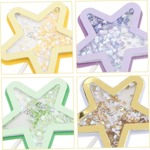 12 kpl Pieni Tähti Cupcake Topper Kakun Koriste Syntymäpäiväjuhliin, Hääkoriste, Hedelmäpiikit