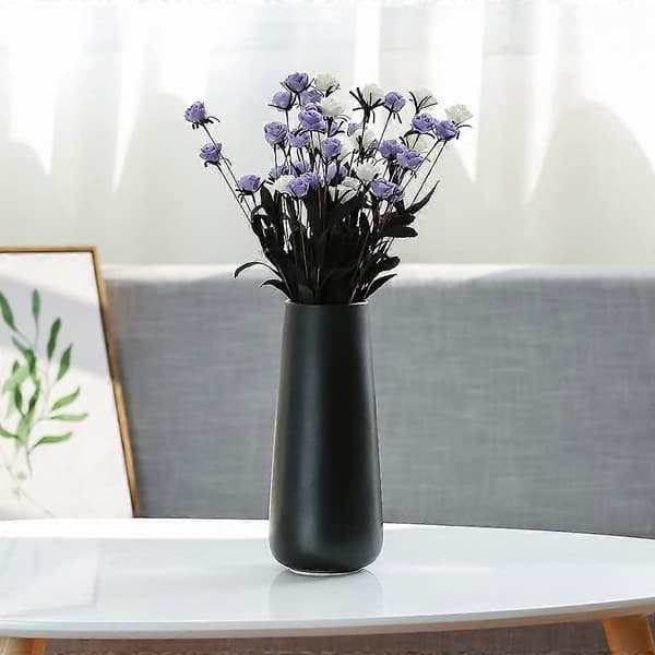 Keramisk blomvas för heminredning, Design Box-förpackning, 28 cm, Matt vit