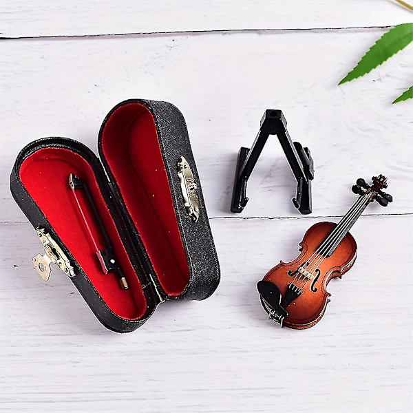 Miniatyr Fiolin, Tremodell, Musikkinstrument, Skrivebordsdekorasjon, Gave