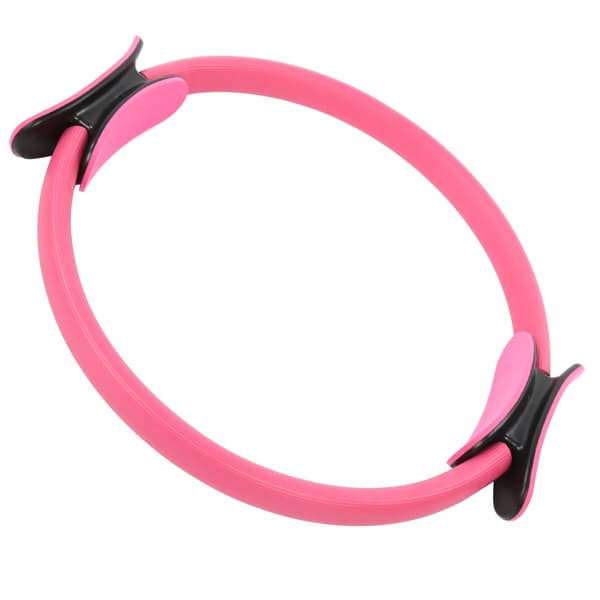 Pink Yoga Ring: Exercise Ring with Dual Handles for Home Workouts