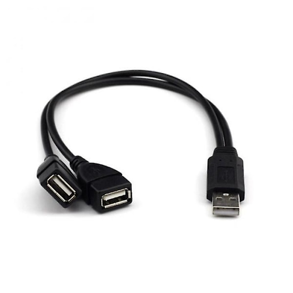 USB 2.0 A-hane till 2 Dubbla USB-hon Datahub Ström Adapter Y-delare Kabel