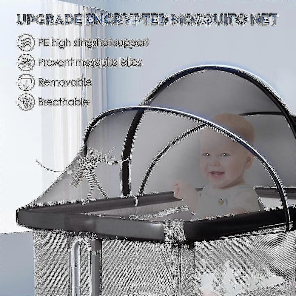 Myggenet til Bassinet - Beskyttelse mod Myg, Katter og Insekter (Sort) Dpn