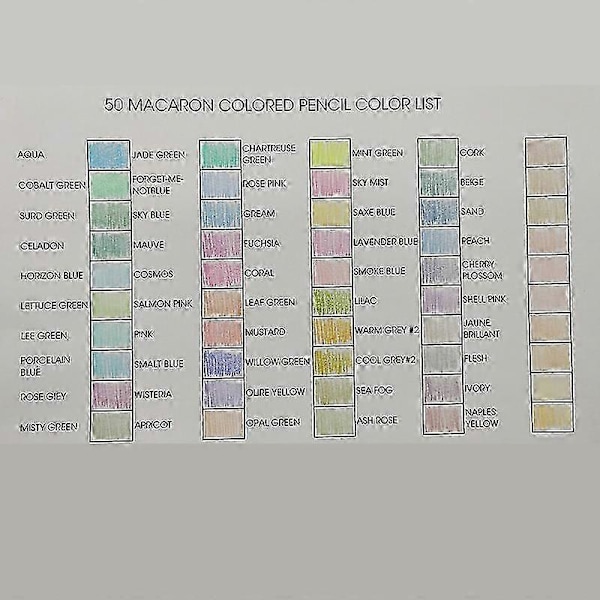 Macaron 50 Färger Färgpennor Professionella Pastellritpennor Färgpennor Konstmaterial För Konstnärer