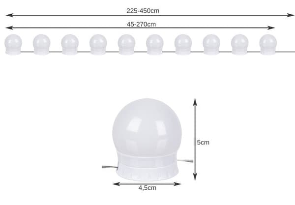 LED-peilivalaisin USB 30 tilaa 3 värilämpötilaa 4,5 m kaapeli